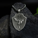 Classic Angel Cross Pendant Necklace Metal Men's Chain Retro Jewelry