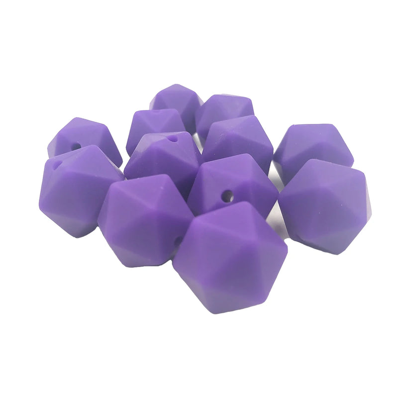 Purple Icosahedron Silicone Bead for DIY Crafts