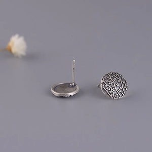 925 Silver Mini Flower Stud Earrings Vintage Jewelry Gift