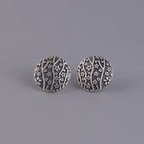 925 Silver Mini Flower Stud Earrings Vintage Jewelry Gift