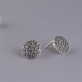 925 Silver Mini Flower Stud Earrings Vintage Jewelry Gift