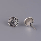 925 Silver Mini Flower Stud Earrings Vintage Jewelry Gift