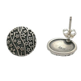 925 Silver Mini Flower Stud Earrings Vintage Jewelry Gift