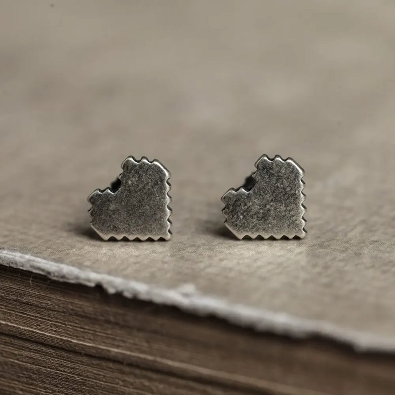 Minimalist Heart Stud Earrings 925 Sterling Silver Gift Jewelry