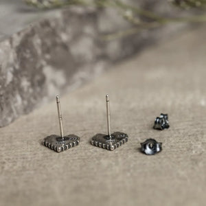 Minimalist Heart Stud Earrings 925 Sterling Silver Gift Jewelry