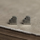 Minimalist Heart Stud Earrings 925 Sterling Silver Gift Jewelry