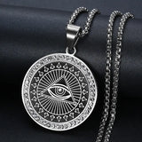 Religious Style High Metal Eyes of Evil Rays Pendant Necklace