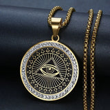 Religious Style High Metal Eyes of Evil Rays Pendant Necklace