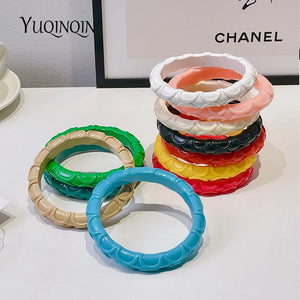 Engraved Resin Cuff Bracelet for Women