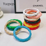 Engraved Resin Cuff Bracelet for Women
