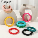 Resin Cuff Engraved Flower Bracelet for Women
