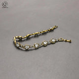 Retro Copper Crystal Heart Bracelet For Women Love Gift Jewelry