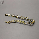 Retro Copper Crystal Heart Bracelet For Women Love Gift Jewelry