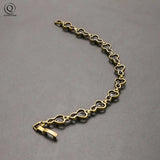 Retro Copper Crystal Heart Bracelet For Women Love Gift Jewelry