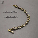 Retro Copper Crystal Heart Bracelet For Women Love Gift Jewelry