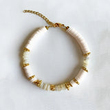 Classic Retro Silicone Natural Stone Shell Bead Mixed Bracelet