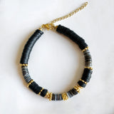 Classic Retro Silicone Natural Stone Shell Bead Mixed Bracelet