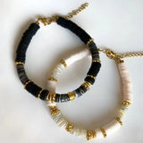 Classic Retro Silicone Natural Stone Shell Bead Mixed Bracelet