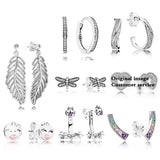 Rainbow Zircon Earrings Studs 925 Sterling Silver Jewelry