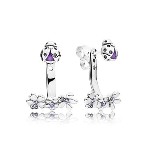 Rainbow Zircon Earrings Studs 925 Sterling Silver Jewelry