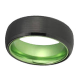 Classic Tungsten Wedding Engagement Ring Green Aluminum Inlay