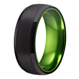 Classic Tungsten Wedding Engagement Ring Green Aluminum Inlay