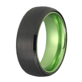 Classic Tungsten Wedding Engagement Ring Green Aluminum Inlay