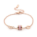 Roman Numerals CZ Chain Link Bracelet Titanium Steel Charms Women Wedding