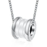 Classic Roman Numerals Necklace Short Spring White/Black Ceramic Pendant