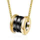 Classic Roman Numerals Necklace Short Spring White/Black Ceramic Pendant