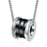 Classic Roman Numerals Necklace Short Spring White/Black Ceramic Pendant