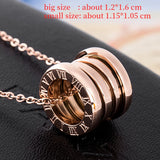Roman Numerals Necklace Stainless Steel Pendant Chain for Women