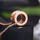 Roman Numerals Necklace Stainless Steel Pendant Chain for Women