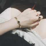 Roman Numerals Disc Stainless Steel Charm Bracelet