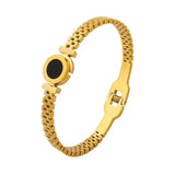 Roman Numerals Disc Stainless Steel Charm Bracelet