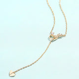 925 Silver Cupids Arrow Chain Necklace Double Love Arrow Gift