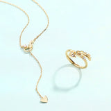 925 Silver Cupids Arrow Chain Necklace Double Love Arrow Gift