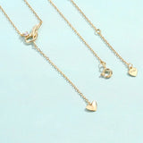 925 Silver Cupids Arrow Chain Necklace Double Love Arrow Gift