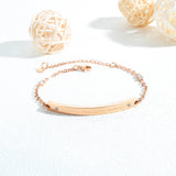Rose Link Chain Bangle Bracelet Stainless Steel Cuff Hand Jewelry