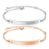 Rose Link Chain Bangle Bracelet Stainless Steel Cuff Hand Jewelry