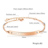 Rose Link Chain Bangle Bracelet Stainless Steel Cuff Hand Jewelry