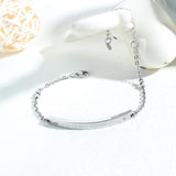 Rose Link Chain Bangle Bracelet Stainless Steel Cuff Hand Jewelry