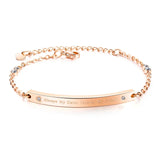 Rose Link Chain Bangle Bracelet Stainless Steel Cuff Hand Jewelry