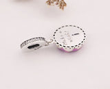 Enamel Happy Birthday Round Pendant Charm for Bracelet 925 Silver Bead