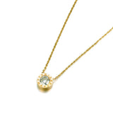 Classic 2Ct CZ Pendant Necklace Titanium Steel Chokers