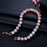 Classic CZ Tennis Bracelet Bangle Rose Women Jewelry Gift