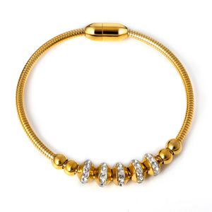 Crystal Bead Bracelets & Bangles Sliver Steel Cuff Bangle