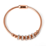 Crystal Bead Bracelets & Bangles Sliver Steel Cuff Bangle