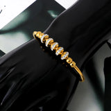 Crystal Bead Bracelets & Bangles Sliver Steel Cuff Bangle
