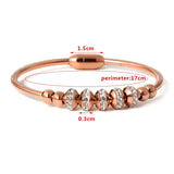 Crystal Bead Bracelets & Bangles Sliver Steel Cuff Bangle